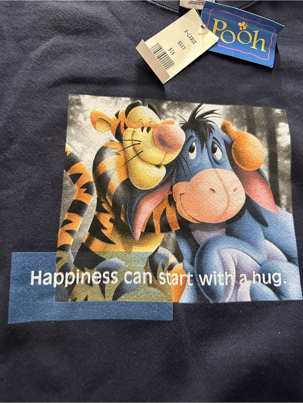 NEW OLD STOCK VINTAGE 90's Tigger Disney Store USA MADE Sweatshirt Blue XL Y2K - Picture 2 of 5